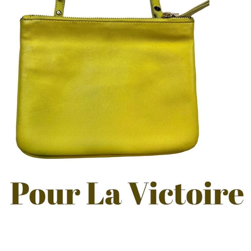 Pour La Victoire Women's Arken Cross-Body Tri Leather Purse Yellow